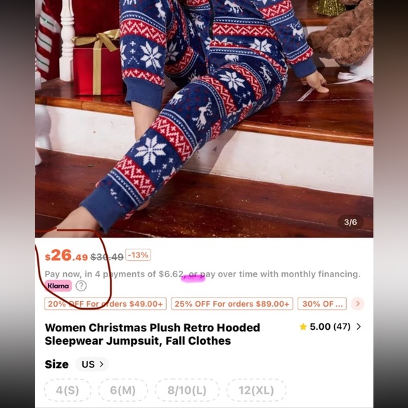 ♥️Women’s “Like New” Christmas Holiday Plush Pajama Onesie - Picture 5 of 5